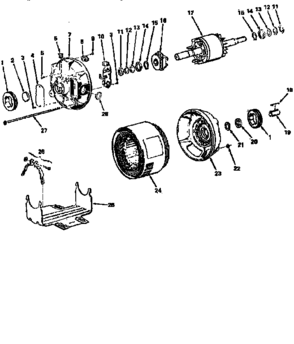 Unit Diagram and Parts List for 11319837  Craftsman Power Motor