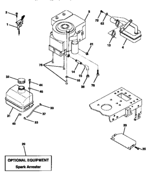 Engine Diagram and Parts List for 917256451  Craftsman Lawn Tractor
