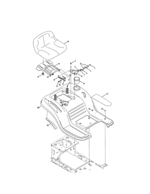 Seat/fender Diagram and Parts List for 24728881  Craftsman Lawn Tractor
