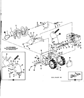 Engine Diagram and Parts List for 53690490  Craftsman Snow Blower
