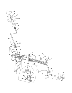 Steering Assembly Diagram and Parts List for 917989800  Craftsman Lawn Tractor