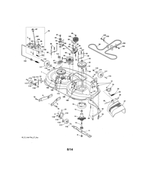 Mower Deck Diagram and Parts List for 917287210  Craftsman Lawn Tractor