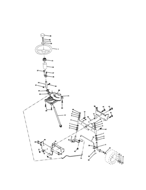 Steering Diagram and Parts List for 917271532  Craftsman Lawn Tractor