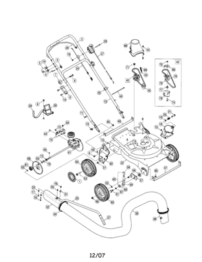 Handle/flail Housing/vac Hose Diagram and Parts List for 247770990  Craftsman Leaf Blower / Vacuum