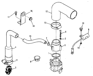 Remote Air Cleaner Adapter Diagram and Parts List for 73911054C  Craftsman Engine