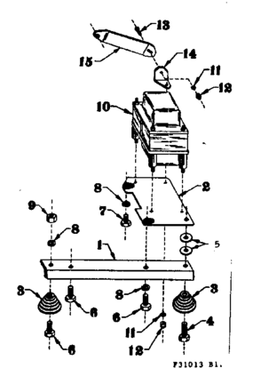Reactor Assem & Engine Mtg Support Diagram and Parts List for 58031013  Craftsman Engine