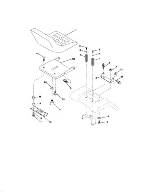 Seat Assembly Diagram and Parts List for 917271742  Craftsman Lawn Tractor