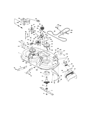 Mower Deck Diagram and Parts List for 917286120  Craftsman Lawn Tractor