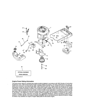 Engine Diagram and Parts List for 917203841  Craftsman Lawn Tractor