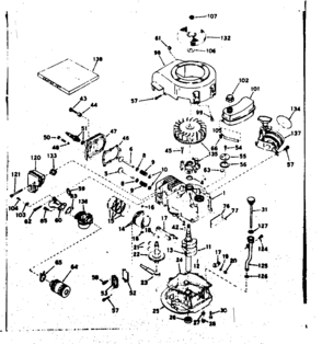 Basic Engine Diagram and Parts List for 143204022  Craftsman Engine