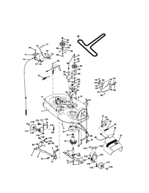 Mower Deck Diagram and Parts List for 917272051  Craftsman Lawn Tractor
