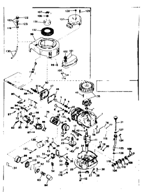 Basic Engine Diagram and Parts List for 143181132  Craftsman Engine