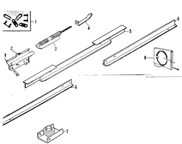 Rail Assembly Diagram and Parts List for 139536006  Craftsman Garage Door Opener