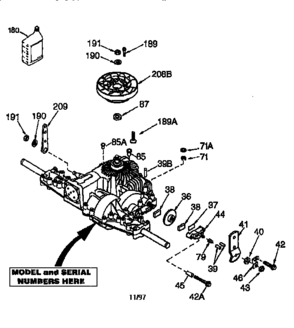 Peerless Transaxle 205-027c Diagram and Parts List for 917205-027C  Craftsman Lawn Tractor