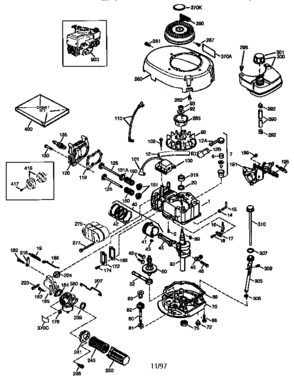 Replacement Parts Diagram and Parts List for 143986000  Craftsman Engine
