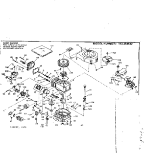 Replacement Parts Diagram and Parts List for 143254512  Craftsman Engine