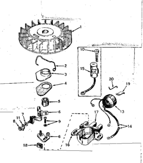 Magneto No. 610689 Diagram and Parts List for 143546062  Craftsman Engine
