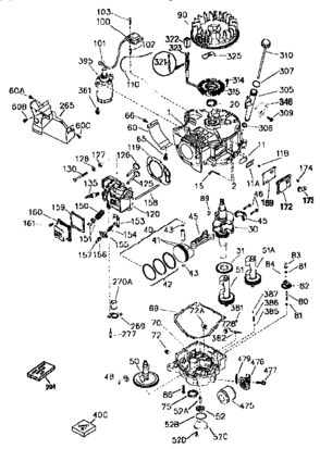 Part Location Diagram of 36331 Tecumseh Oil Pump Shaft