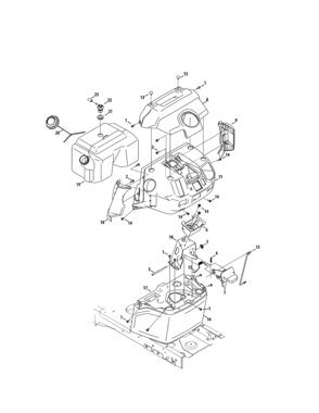 Fuel Tank/dash Diagram and Parts List for 247204450  Craftsman Lawn Tractor