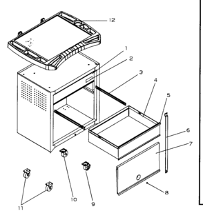 Part Location Diagram of M14890A1 Craftsman Tool chest caster set
