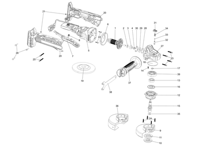Diagram Diagram and Parts List for CMCG450B Type 1 Craftsman Sander Grinder