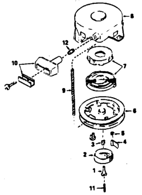 Rewind Starter Diagram and Parts List for 143774012  Craftsman Engine