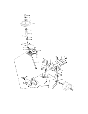 Steering Assembly Diagram and Parts List for 917272681  Craftsman Lawn Tractor