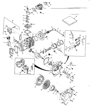 Engine Diagram and Parts List for 917351240  Craftsman Chainsaw