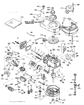 Replacement Parts Diagram and Parts List for 143334232  Craftsman Engine