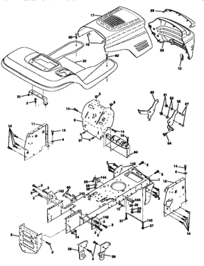Chassis And Enclosures Diagram and Parts List for 917270640  Craftsman Lawn Tractor