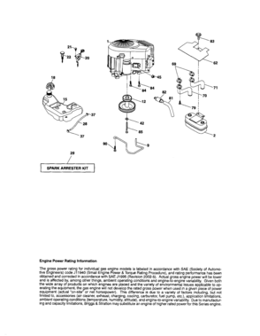 Engine Diagram and Parts List for 917286260  Craftsman Lawn Tractor