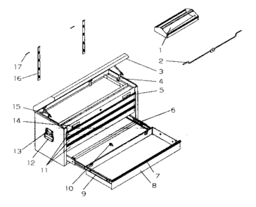 Chest Diagram and Parts List for 706597254  Craftsman Tool Stand & Cart
