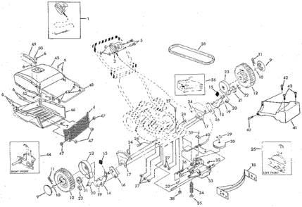 Drive Assembly Diagram and Parts List for 917372380  Craftsman Lawn Mower