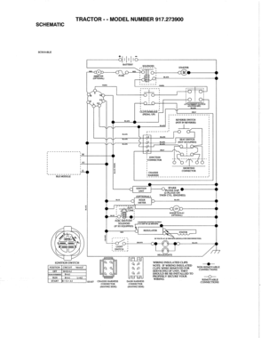 Schematic Diagram Diagram and Parts List for 917273900  Craftsman Lawn Tractor
