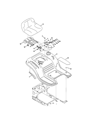 Seat/fender Diagram and Parts List for 247289010  Craftsman Lawn Tractor