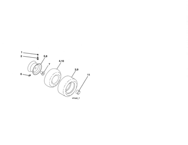 Wheels & Tires Diagram and Parts List for 917254703  Craftsman Lawn Tractor