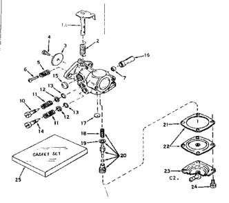Carburetor Diagram and Parts List for 143574042  Craftsman Engine