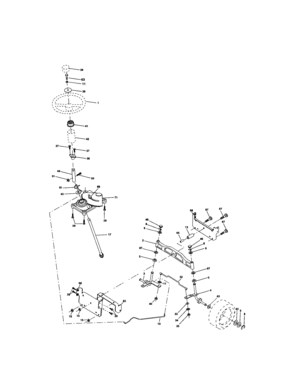 Steering Assembly Diagram and Parts List for 917272460  Craftsman Lawn Tractor