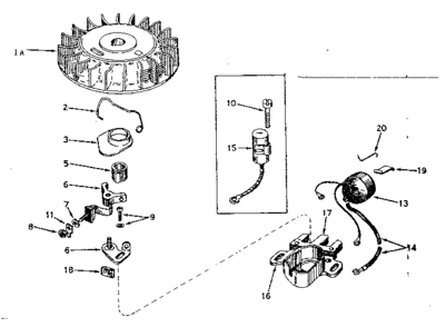 Magneto No. 610693 Diagram and Parts List for 143141032  Craftsman Engine