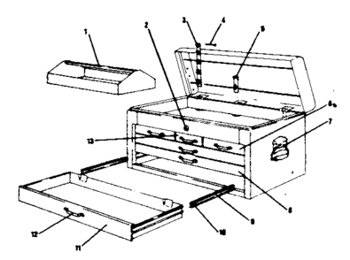 Unit Parts Diagram and Parts List for 706651950  Craftsman Tool Stand & Cart