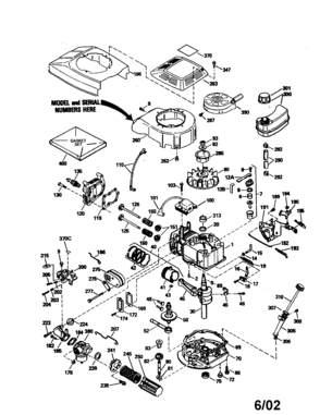 4-cycle Engine Diagram and Parts List for 143434032  Craftsman Engine