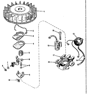Magneto Diagram and Parts List for 143501051  Craftsman Engine