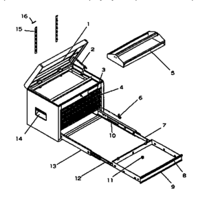 Unit Parts Diagram and Parts List for 706658481  Craftsman Tool Stand & Cart