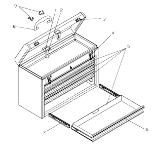 Tool Box Diagram and Parts List for 706825960  Craftsman Tool Stand & Cart