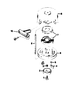 Rewind Starter 590537 Diagram and Parts List for 200673111  Craftsman Engine