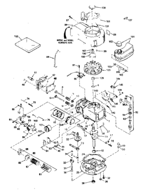 Engine Diagram and Parts List for 143384012  Craftsman Engine