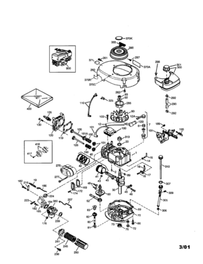 Replacement Parts List Diagram and Parts List for 143006200  Craftsman Engine