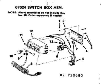 Switch Box Assembly Diagram and Parts List for 113206930  Craftsman Planer Jointer