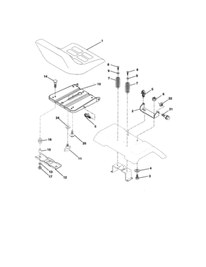 Seat Assembly Diagram and Parts List for 917273643  Craftsman Lawn Tractor