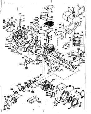 Basic Engine Diagram and Parts List for 143578072  Craftsman Engine